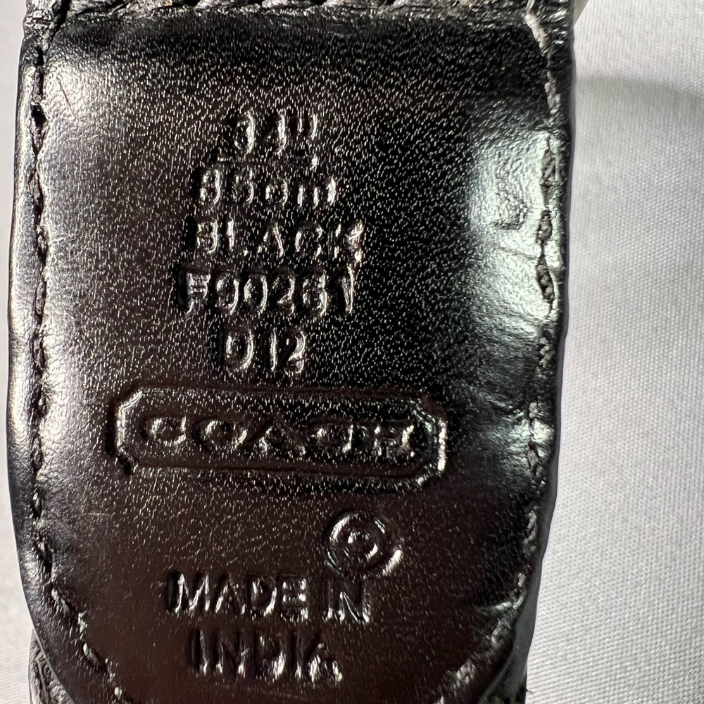 Coach Men’s Black Woven Leather Belt – Size 34 – Made in India - Picture 4 of 7